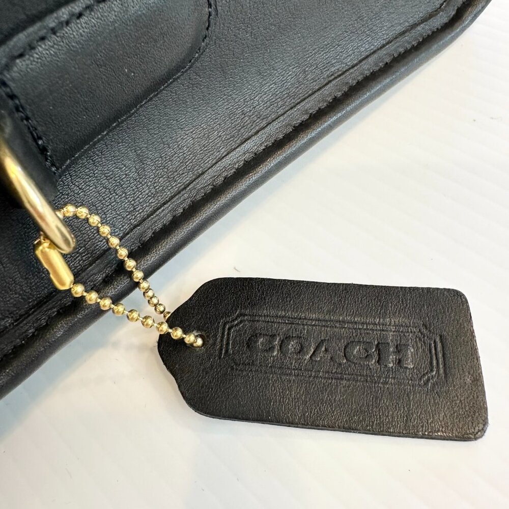 Vintage COACH Court Bag - EUC Black Leather with Brass Made pre-1994 in USA - Picture 12 of 16